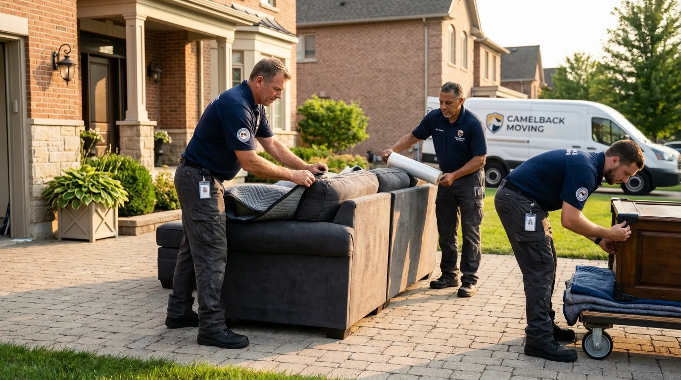 Large estate moving crew wrapping furniture in Zwolle, LA